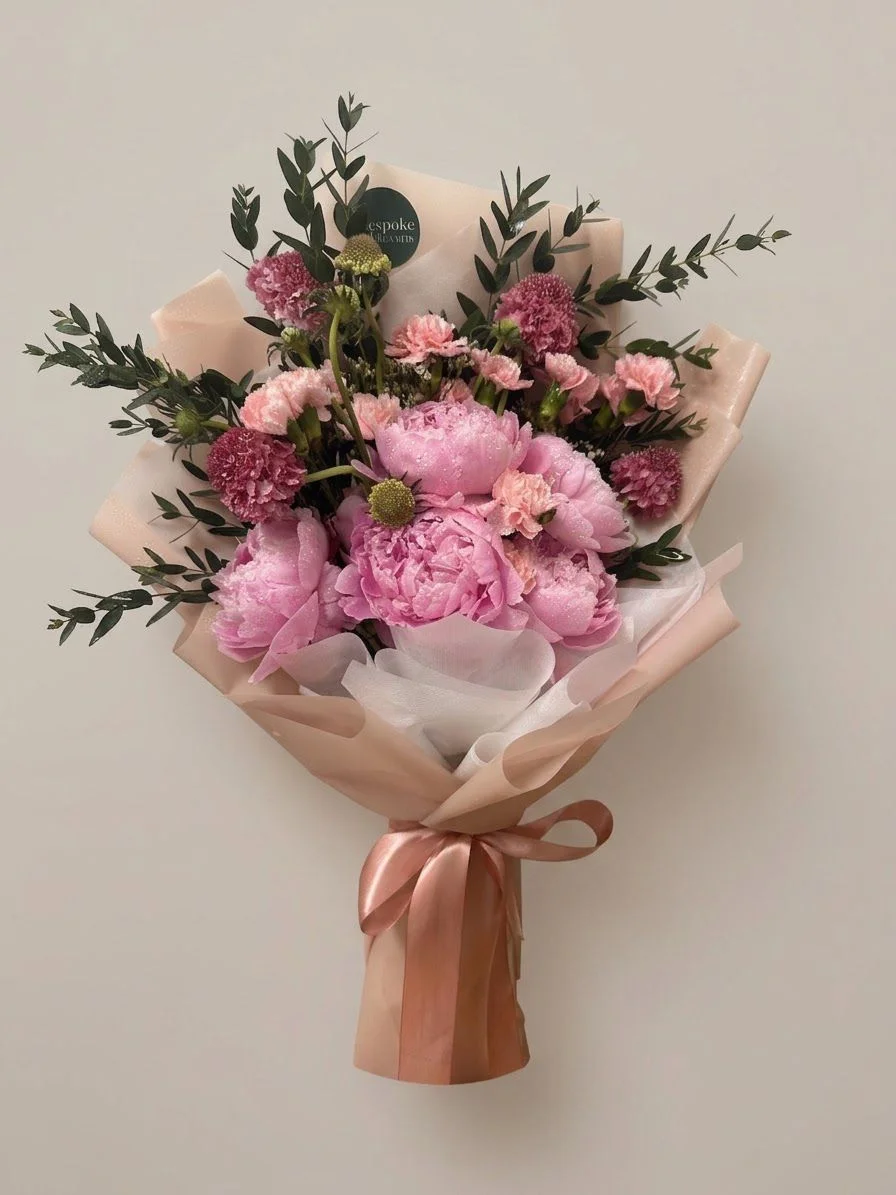 Lisse peony bouquet by Bespoke Blooms