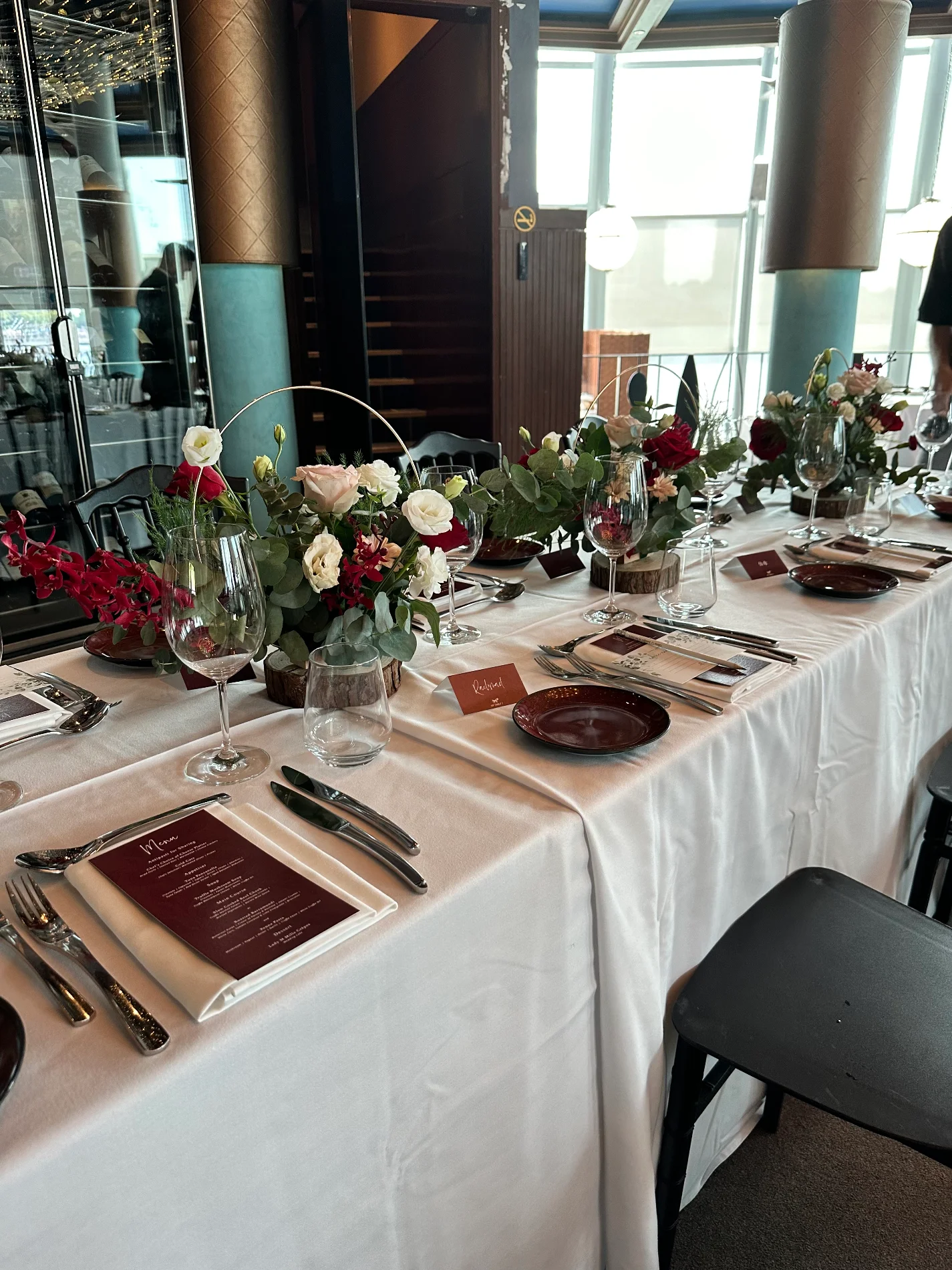 Reception table flowers